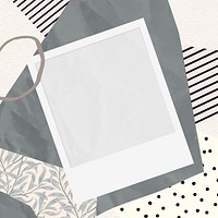 Blank photo frame on scrapped paper background vector