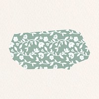 White and green floral pattern element illustration