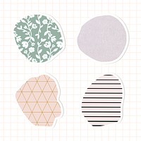 Pastel pattern badge sticker set illustration