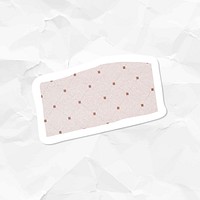 Pink polka dots pattern sticker banner illustration