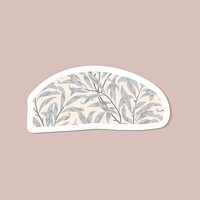 Gray floral pattern sticker illustration