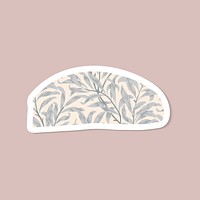 Gray floral pattern sticker vector