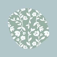 White and green floral pattern element vector