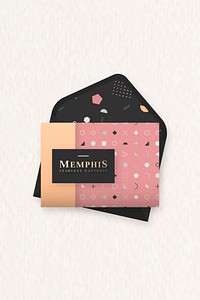 Seamless Memphis pattern card vector