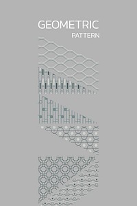 Gray seamless geometric pattern vector set