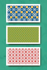 Indian seamless pattern banners vector set