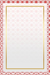 Gold frame on Indian floral seamless pattern background template vector