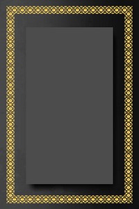 Indian pattern gold frame on black background vector