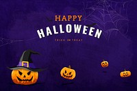Happy Halloween Jack O'Lantern elements on purple background vector
