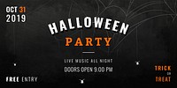 Halloween party black poster template vector