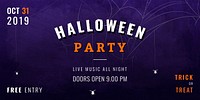 Halloween party dark purple poster template vector
