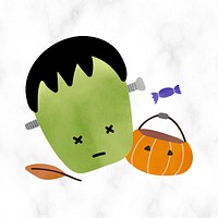Cute frankenstein Halloween design element vector