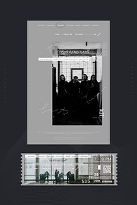 Boy band poster and ticket template