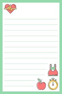 Blank white fitness note template vector