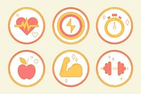 Fitness badge design elements vector set