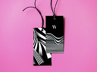 W black abstract background tags vector