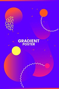 Blue gradient poster design vector