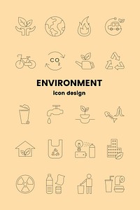 Environment icon design elements vector set