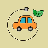 EV car environment icon design element vector