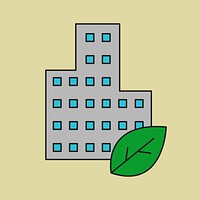 Green building environment icon design element vector