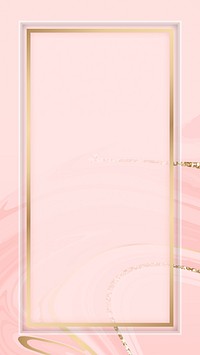 Gold frame on pastel pink marble paint