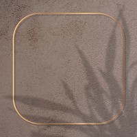 Square gold frame on shadowed brown cement background vector