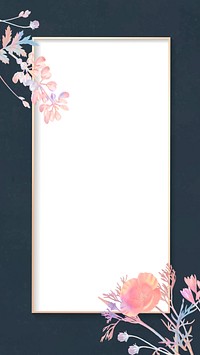 Blank floral rectangle frame vector