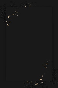 Gold shimmer on black floral pattern background vector
