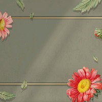 Gerbera daisy pattern frame vector