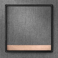 Black leather frame on gray fabric texture background illustration