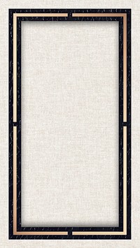 Black leather frame on beige mobile screen template vector