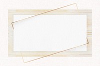 Beige wooden frame on white background vector
