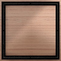 Black leather frame on wooden background vector