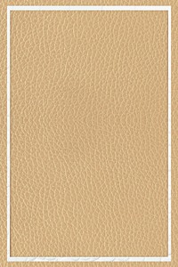 White frame on brown leather textured background vector