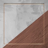 Square gold frame on gray concrete textured background vector