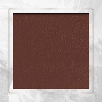 Silver frame on brown leather background vector