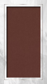 Rectangle silver frame with brown leather mobile screen template vector
