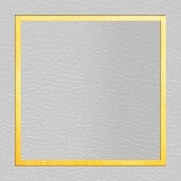 Gold frame on gray leather background vector