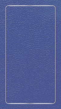 Silver frame on blue leather texture mobile screen template vector