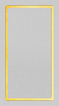 Gold frame on white leather mobile screen template vector