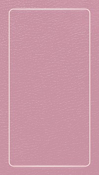 Silver frame on pink leather texture mobile screen template vector
