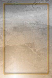 Rectangle gold frame on gray concrete textured background vector
