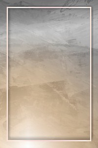 White gold frame on gray concrete textured background vector