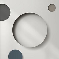 Gray paper notched out round with drop shadow pattern background vector