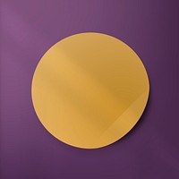 Yellow round paper cut on purple background vector