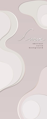 Abstract curved beige background banner vector