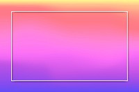 White frame on blue and pink holographic pattern background vector