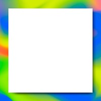 Green and blue holographic pattern frame vector