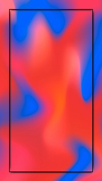 Black frame on red and blue holographic pattern mobile phone wallpaper vector