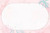 Pink oval watercolor frame vector